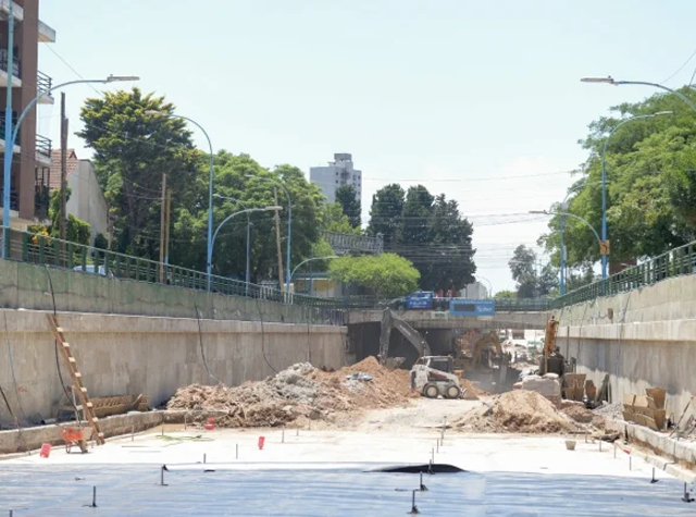 Obras viales en Temperley
