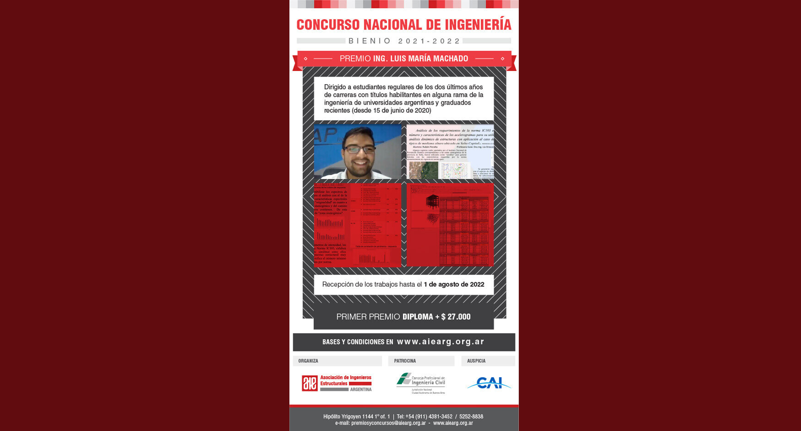 Concurso Nacional de Ingeniería para Estudiantes Avanzados y Graduados recientes “Ing. Luis María Machado”. Bienio 2024 -2025