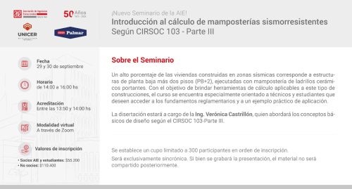 Introducción al cáculo de mampostería sismorresistente INPRES-CIRSOC 103 – Parte III (2018)